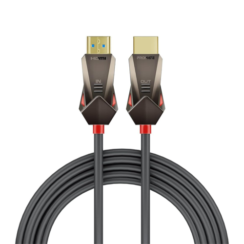 Promate HDMI 2.0 Cable, 4K@60Hz HDMI to HDMI Unidirectional Cable, 3D Video Support, 18Gbps Bandwidth, Ethernet, 20M Fiber Optic Cable and Gold-Plated Connectors for Laptops, Monitors, ProLink4K60-20M